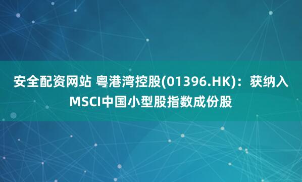 安全配资网站 粤港湾控股(01396.HK)：获纳入MSCI中国小型股指数成份股