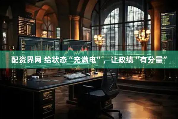 配资界网 给状态“充满电”，让政绩“有分量”