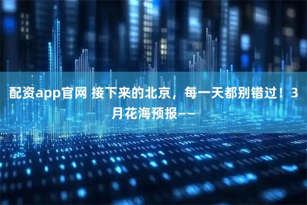 配资app官网 接下来的北京，每一天都别错过！3月花海预报——